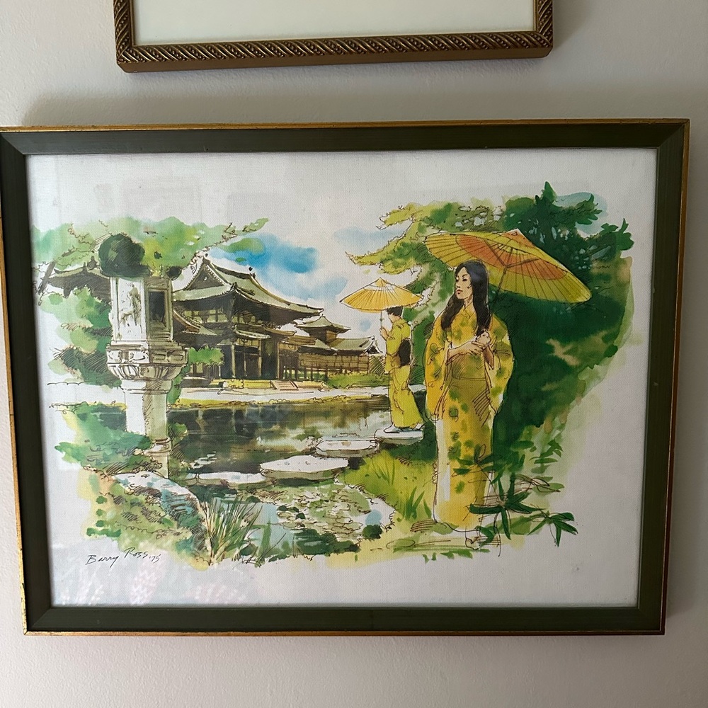 limited edition print of a pen and ink watercolor painting by Barry Ross 1975